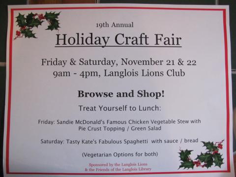 2014 Craft Fair: Langlois Library &amp; Langlois Lions Club
